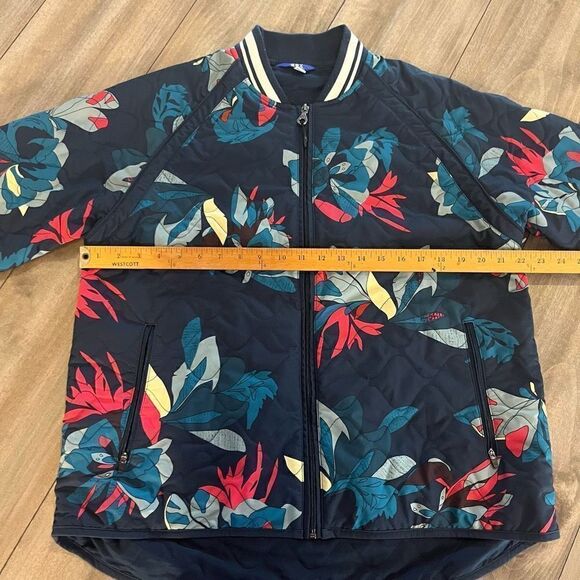 Joy Lab Blue Pattern Athletic Bomber Jacket Women XL - Picture 4 of 6